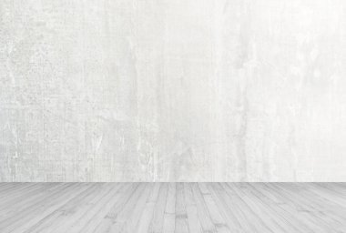 Gri ahşap zemin ve beton duvar arka planı
