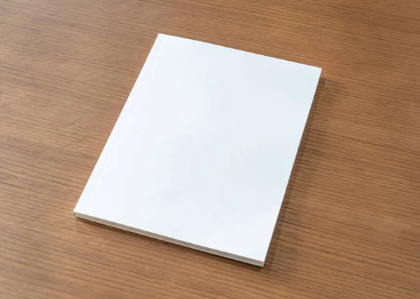 Libro Maqueta Con Portada Blanca Blanco Página Maqueta Rústica Para —  Fotos de Stock