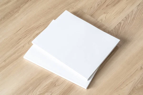 Libro Cubierta Maqueta Con Blanco Blanco Blanco Página Papel Maqueta —  Fotos de Stock