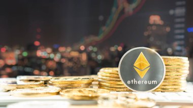 Ethereum ETH şifreleme dijital kripto para birimi defi merkezsiz finansal bankacılık iş ve internet bilgisayar teknolojisi yoluyla dünya borsası yatırım