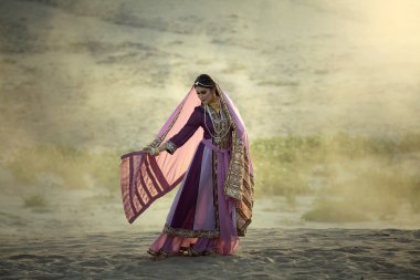 Arab women in traditional dress  clipart