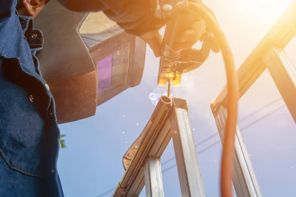 Angle Shot Welder Building Diy Ironwork — Photo