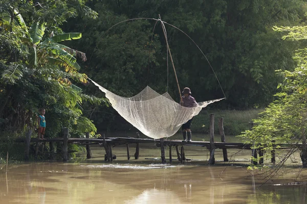 Femmes, Pêcheur Mode de vie des thaïlandais — Photo