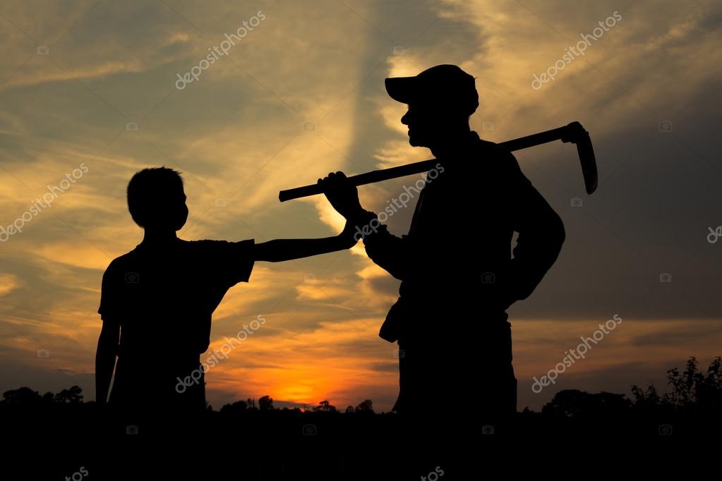 Farmer father and son Stock Photo by ©djmdep 83646238