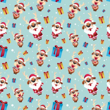 Ren geyiği santa desen