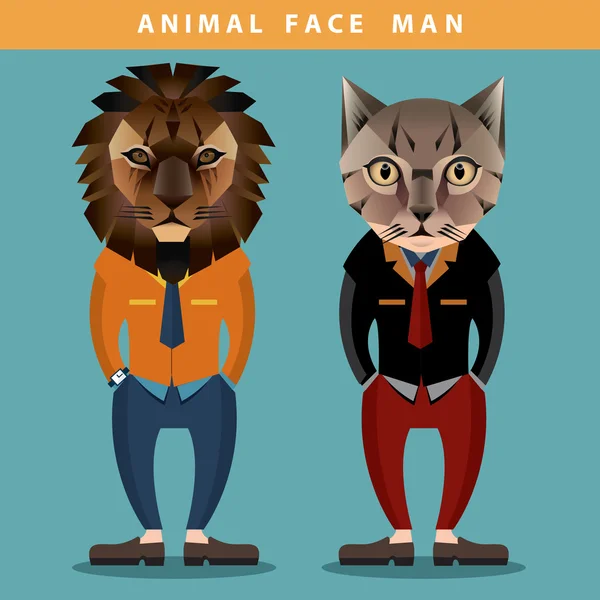 动物脸男子 矢量图形