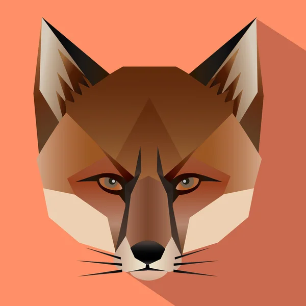 狐狸脸与平面设计 免版税图库插图