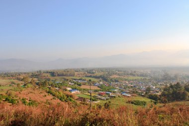 Pai görünümünde kış, sabah, Tayland.