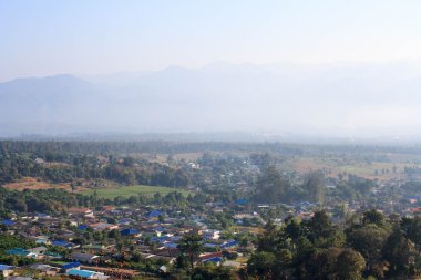 Pai görünümünde kış, sabah, Tayland.