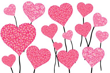 Çiçek deseni bir kalp şekli için.