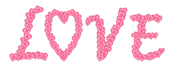 A szeretet üzenetet és szív alakú — Stock Fotó