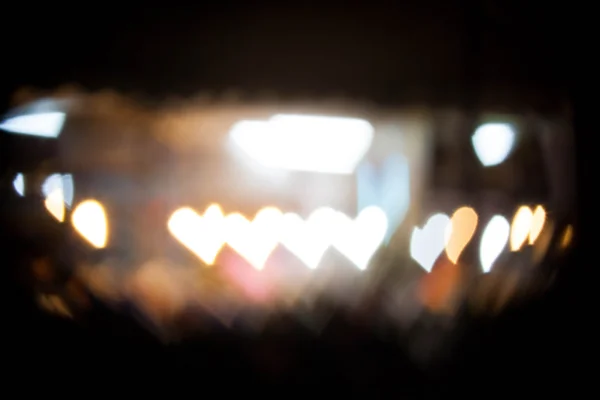 Hjärta form ljus för oskärpa bakgrund — Stockfoto