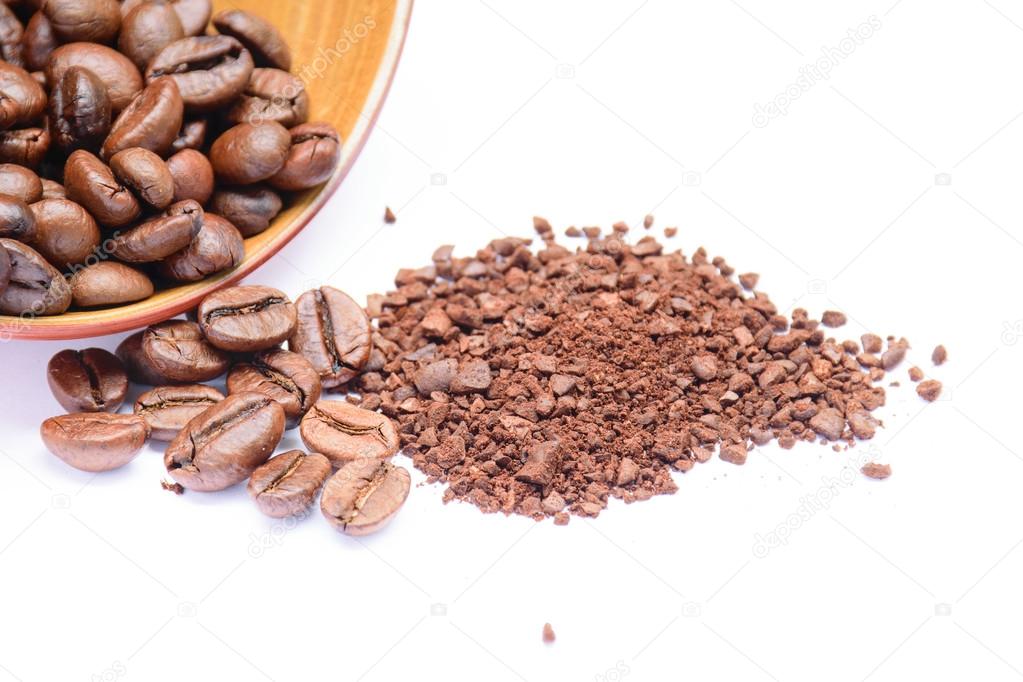 coffee beans mashed