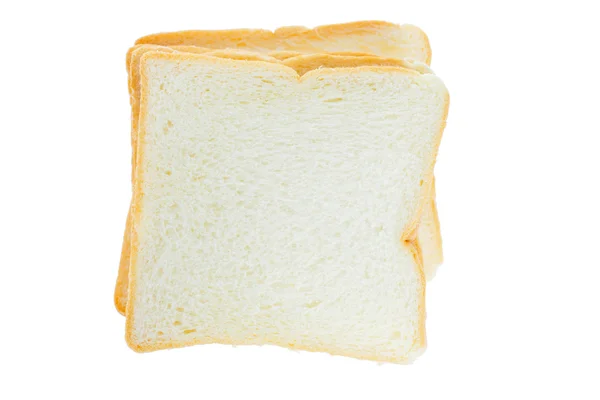 Накладки хлеба на белом фоне — стоковое фото