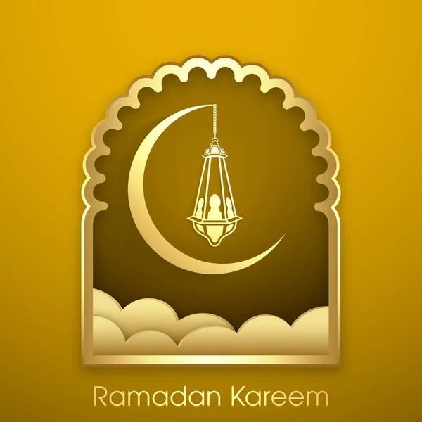 Ramadan Kareem Greeting Card Muslim Festival Occasion — Stock Vector