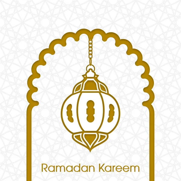 Ramadan Kareem Kartka Życzeniami Muzułmański Festiwal — Wektor stockowy