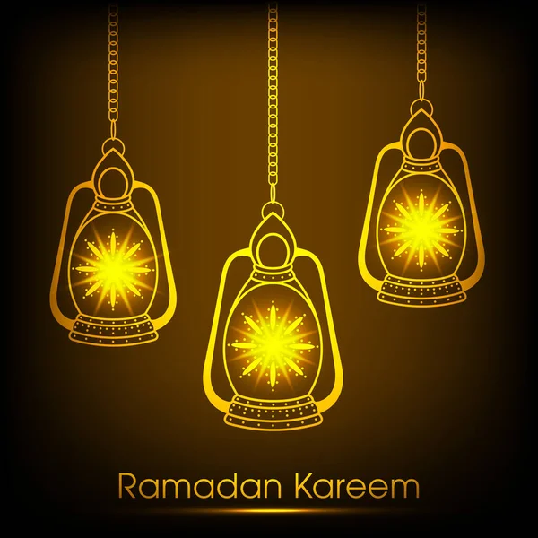 Ramadan Kareem Kartka Życzeniami Muzułmański Festiwal — Wektor stockowy