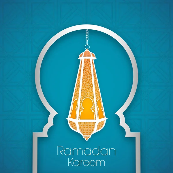 Ramadan Kareem Greeting Card Muslim Festival Occasion — Stock Vector