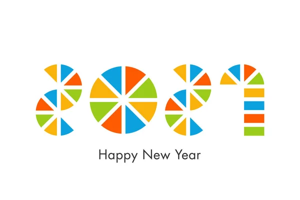 Šťastný Nový Rok 2021 Text Design Vektor — Stockový vektor