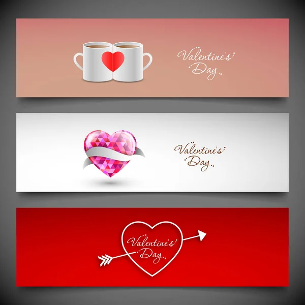 Header Banner Valentine Day Beautiful Calligraphy — Stock Vector