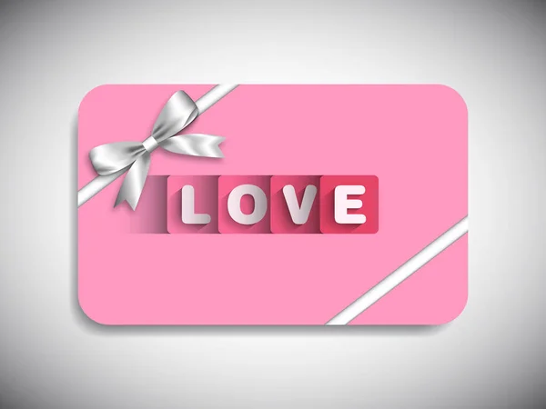 Gift Card Valentine Day Beautiful Calligraphy — Stock Vector