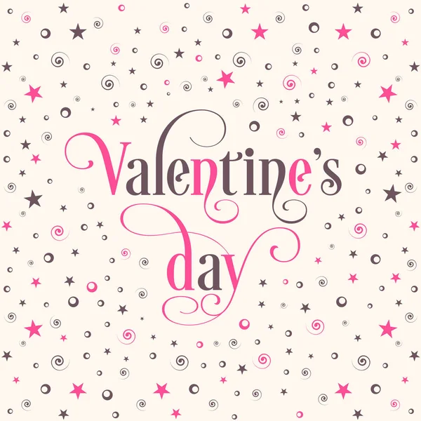 Illustrazione San Valentino Con Bella Calligrafia — Vettoriale Stock