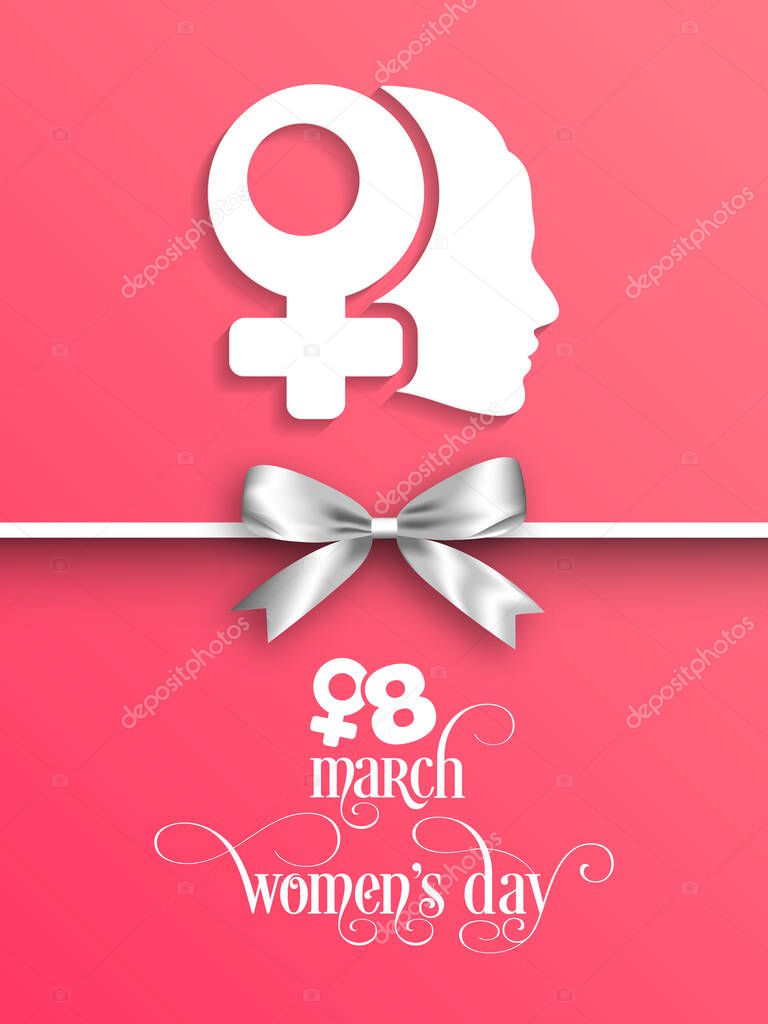 Illustration of International women's day,eighth of march.