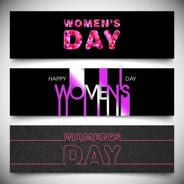 Website Banner Header Set International Women Day Eighth March — Stock Vector