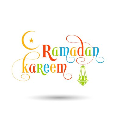 Müslüman cemaati festivali için Ramazan Kareem 'in kaligrafik metni.
