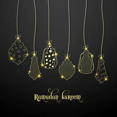 Müslüman cemaati festivali için Ramazan Kareem 'in kaligrafik metni.