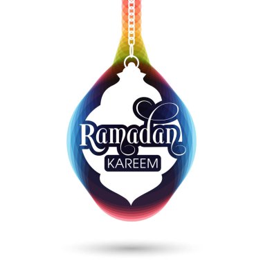 Müslüman cemaati festivali için Ramazan Kareem 'in kaligrafik metni.