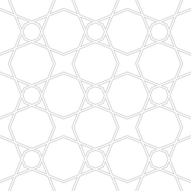 Karmaşık geometrik şekilli kusursuz İslami desen.