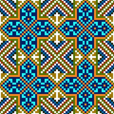 Karmaşık geometrik şekilli kusursuz İslami desen.