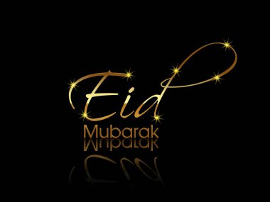 Müslüman cemaati bayramı kutlamaları için El Fitr Mübarek 'in Arapça Kaligrafi metni.