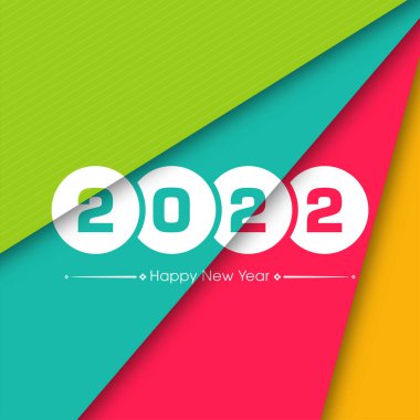 Mutlu yıllar 2022 Metin Tasarım Vektörü.