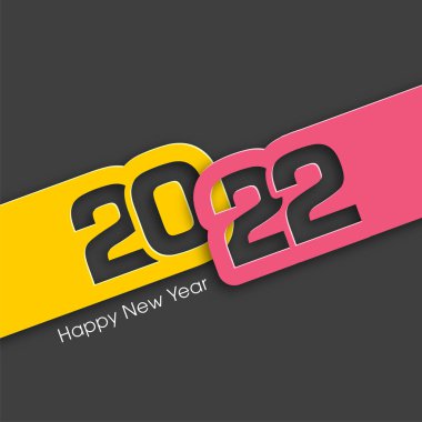 Mutlu yıllar 2022 Metin Tasarım Vektörü.