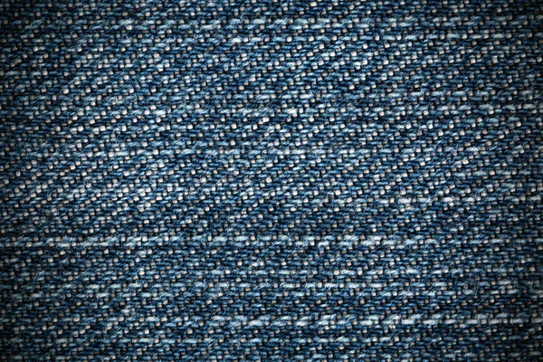 Perspektivy Blue Denim textury zblízka vodorovný směr vláken — Stock fotografie