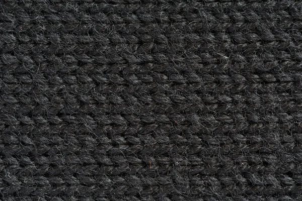 Textura de lana gris oscura de cerca horizontal Dirección de los hilos — Foto de Stock