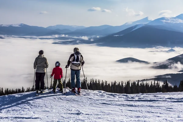 Les gens qui observent les paysages de montagne — Photo