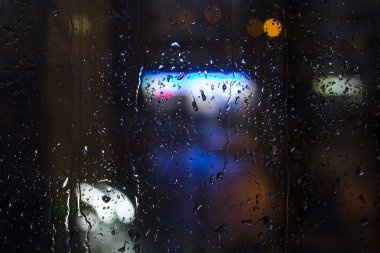 Rain drops on window - night light clipart