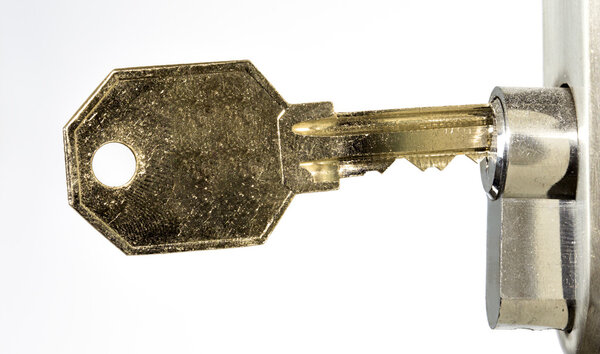 Key inserted into the keyhole