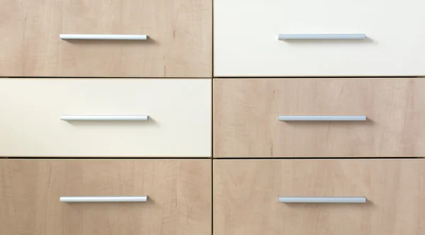 Bijgesneden kabinet met zes symmetrische laden — Stockfoto