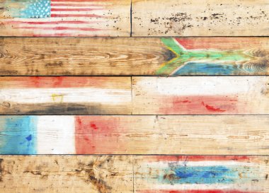 Global conceptual wooden background