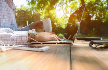 Freelancer working in park
