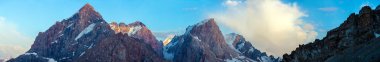 Evening panorama of Fan Mountains range