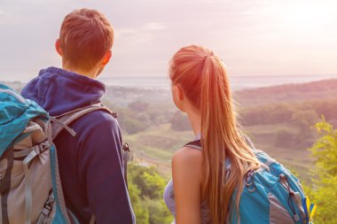 Young People Enjoying Nature View