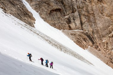 Climbers Ascending Glacier