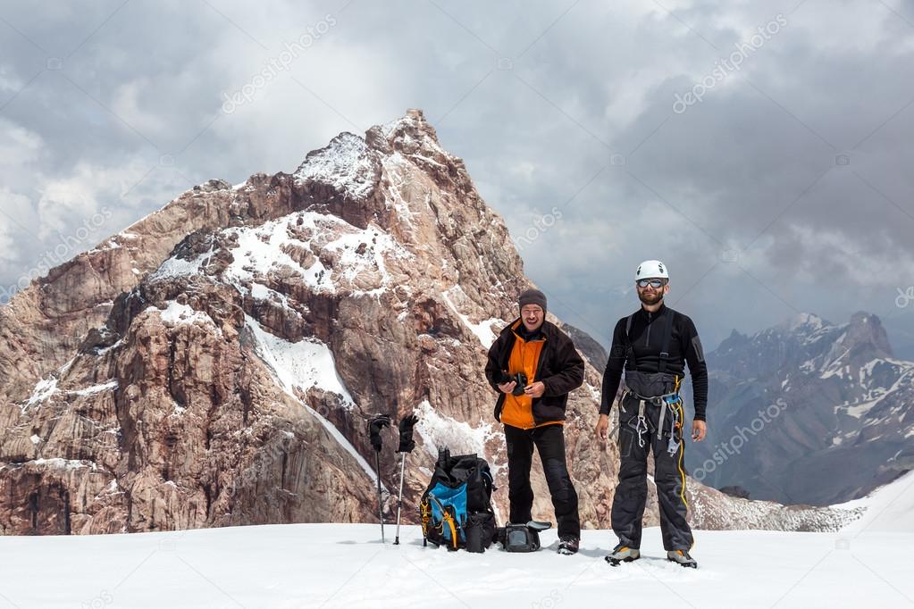 Two Climbers on Snow Pass