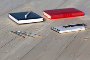 Business Composition on Wooden Desk