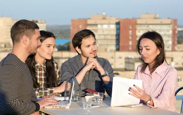 Mixed Group on Informal Business Meeting — Zdjęcie stockowe